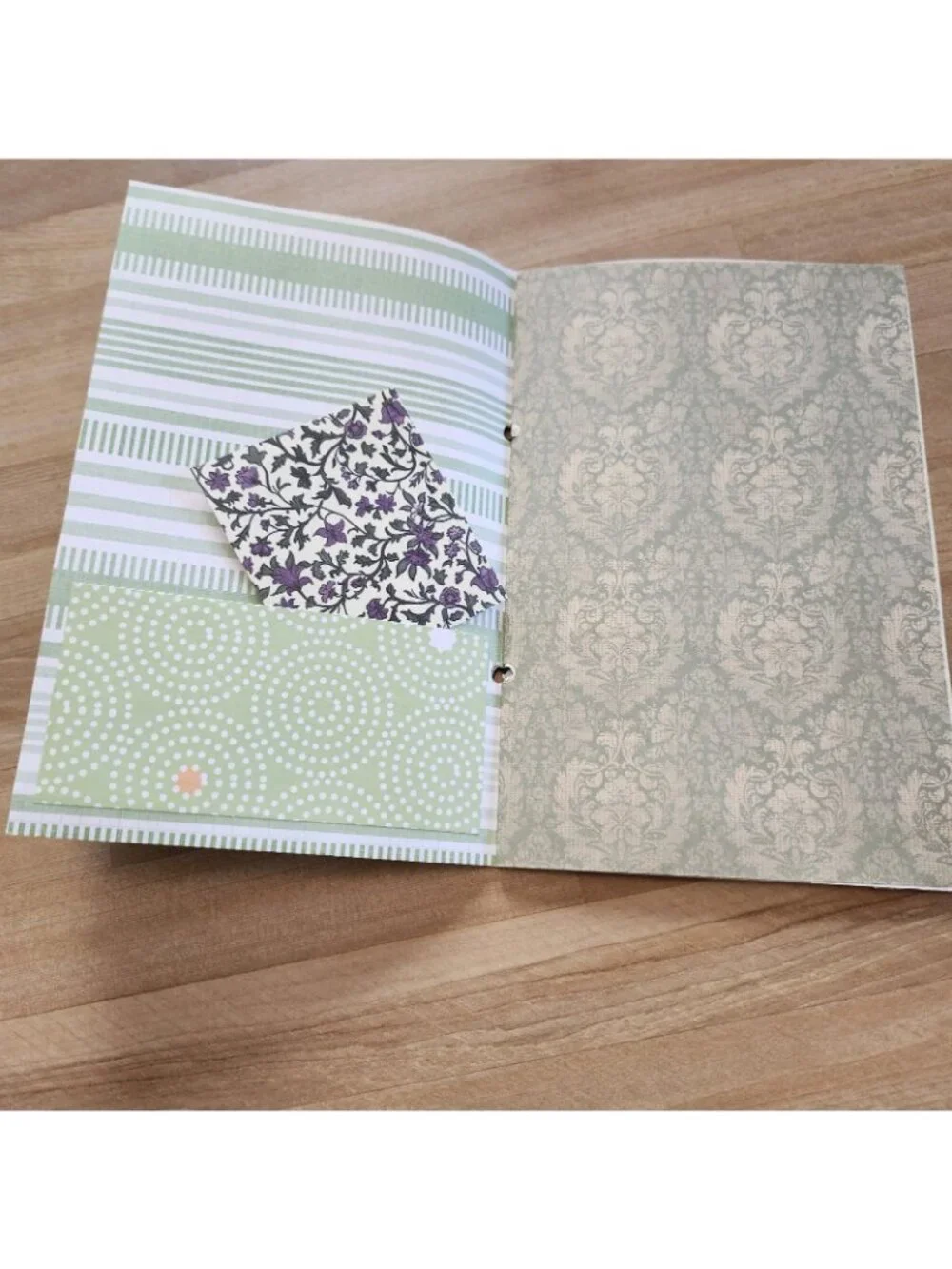 Green Garden Theme Junk Journal Booklet Blank Handmade 8.5 x 5.5